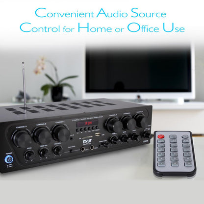 Wireless 6-Ch. Stereo Amplifier 750W Bluetooth Streaming USB/AUX