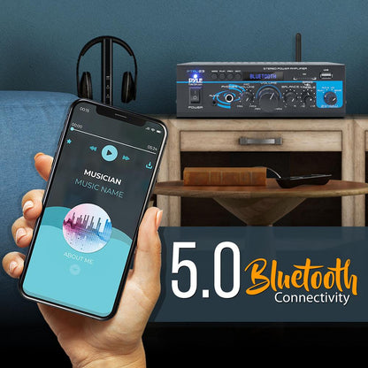 Bluetooth Stereo Amplifier 2x40W Wireless Streaming USB/AUX Inputs