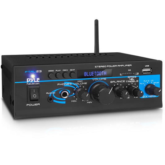 Bluetooth Stereo Amplifier 2x40W Wireless Streaming USB/AUX Inputs
