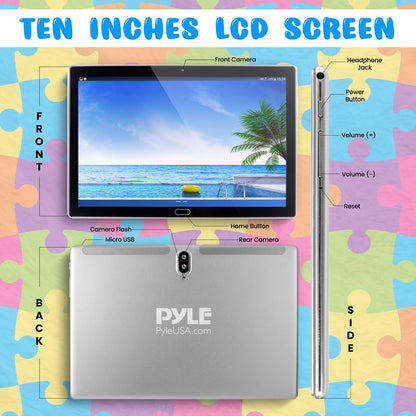 10.1" Full HD Android Tablet for Kids, Quad-Core, Long Battery, Blue