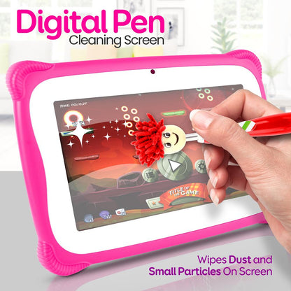 7" Kids Tablet Long Battery Quad-Core 1080p Display Pink