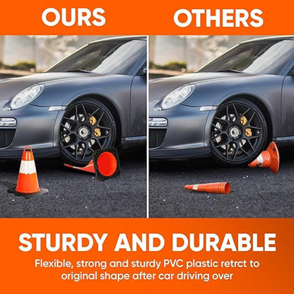 12" Traffic Cones 12-Pack, High Visibility PVC, Reflective, Orange