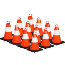 12" Traffic Cones 12-Pack, High Visibility PVC, Reflective, Orange