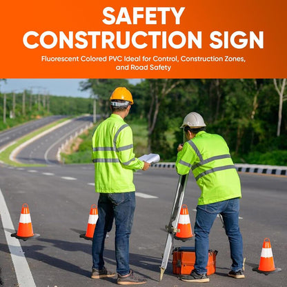 12" Safety Traffic Cones 6-Pack, High Visibility PVC, Orange
