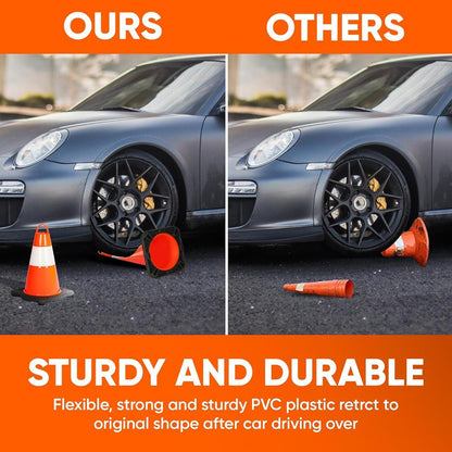 12" Pvc Cone - 6 Pieces High Visibility Structurally Stable For Traffic, Parking, And Construction Safety (Orange)