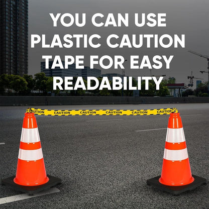 18" Traffic Cones 10-Pack, High Visibility, Reflective PVC, Orange