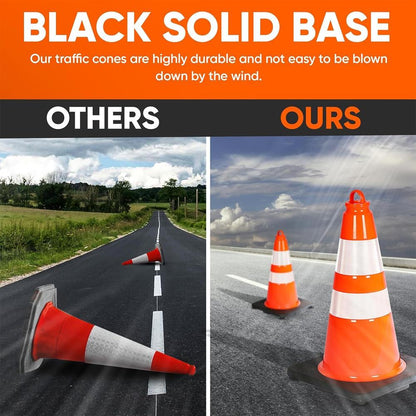 18" Safety Traffic Cones 12-Pack High Visibility PVC Orange