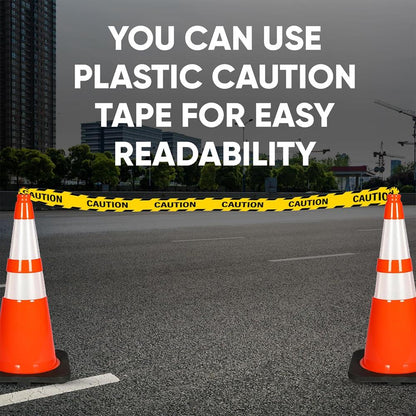 28" Traffic Cones 8-Pack, High Visibility, Reflective PVC, Orange