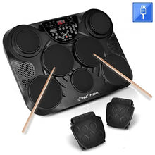 Electronic Drum Kit, Portable Design, 7 Touch Pads, USB & MIDI Outputs