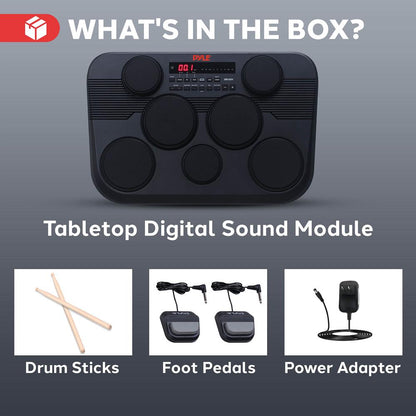 Electronic Drum Kit, Portable Design, 7 Touch Pads, USB & MIDI Outputs