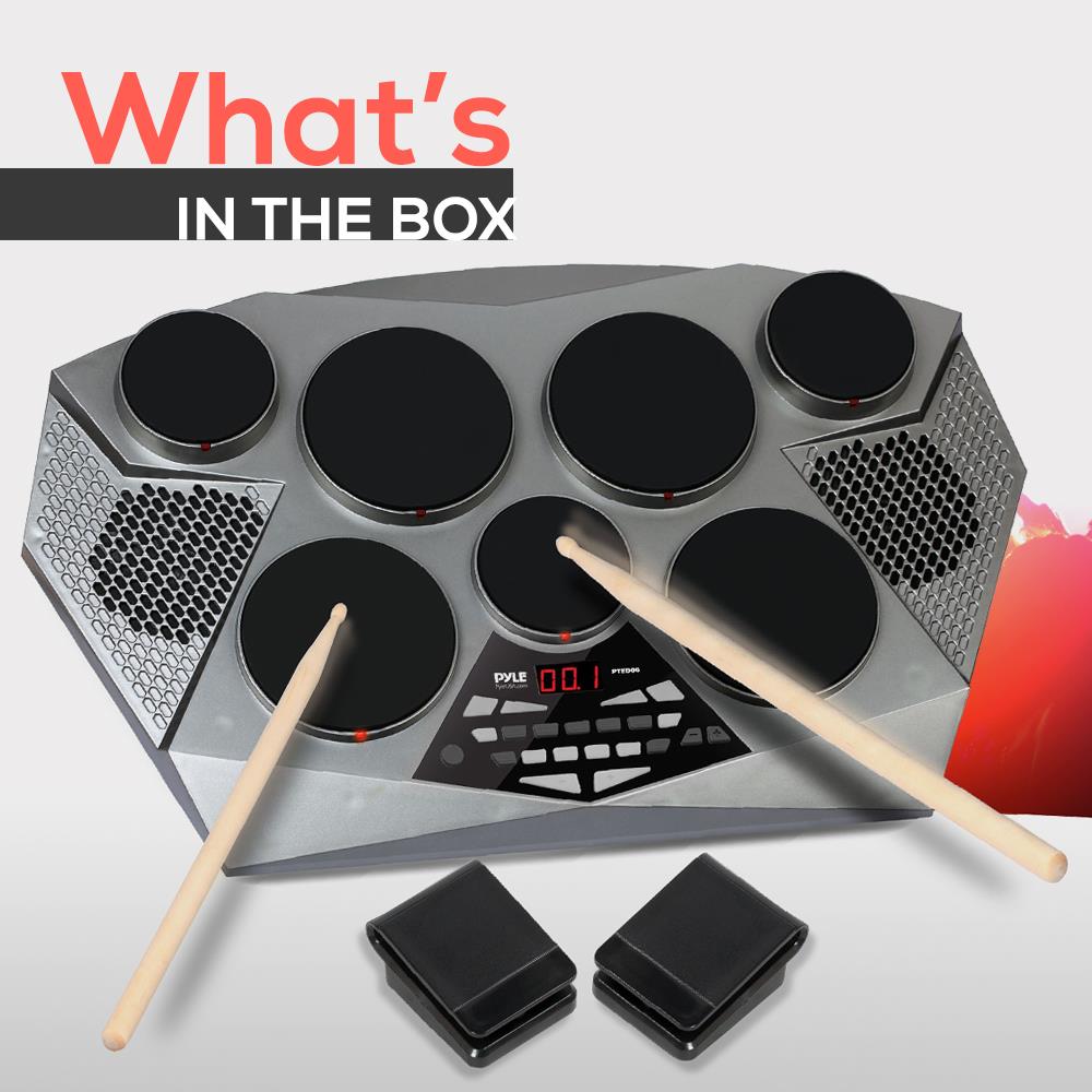 Electronic Drum Kit - Portable, 7 Pads, USB, Foot Pedals