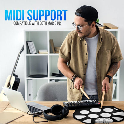 Electronic Portable Roll-Up Drum Kit