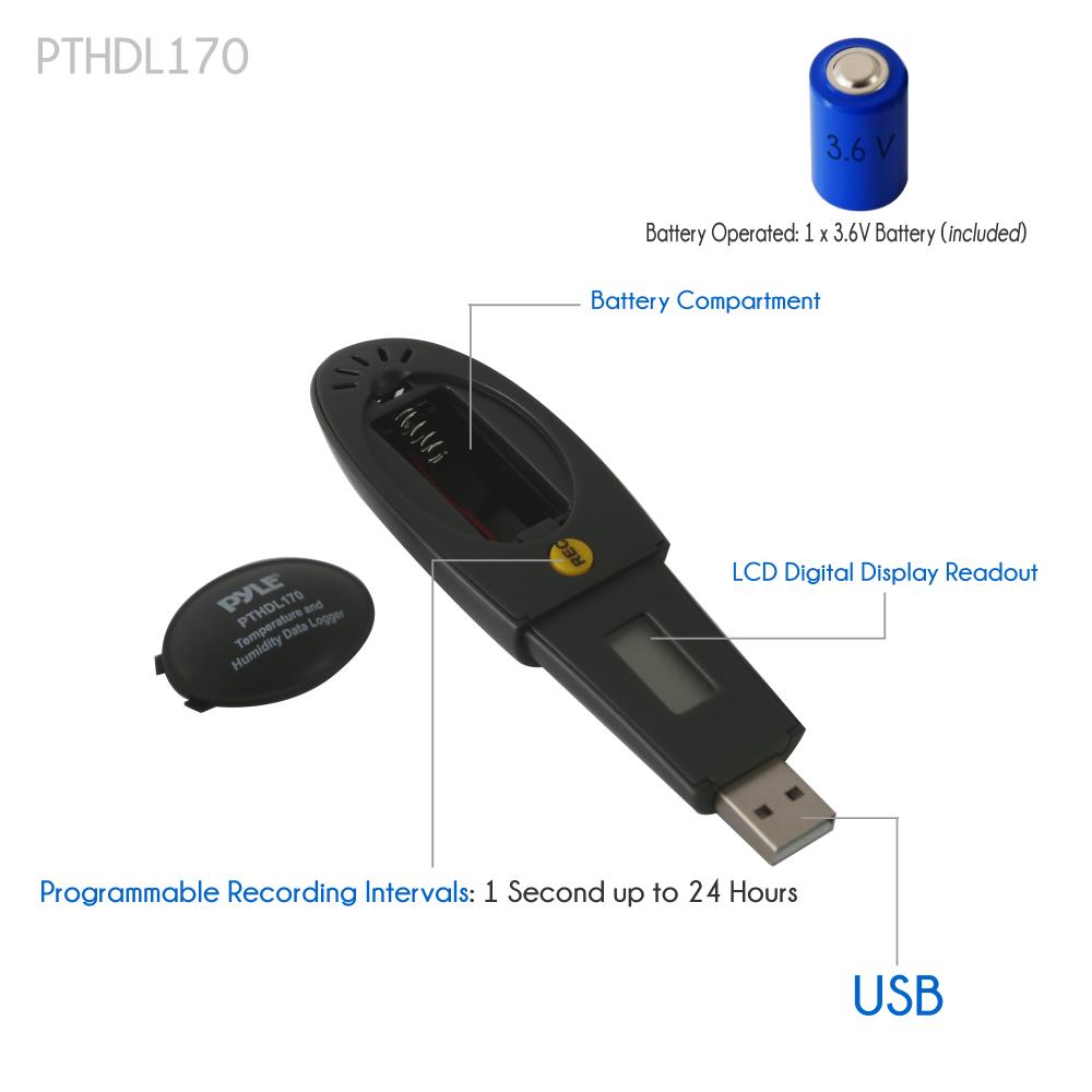 product image number 3 for Pyle Temperature & Humidity Usb Data-Logger