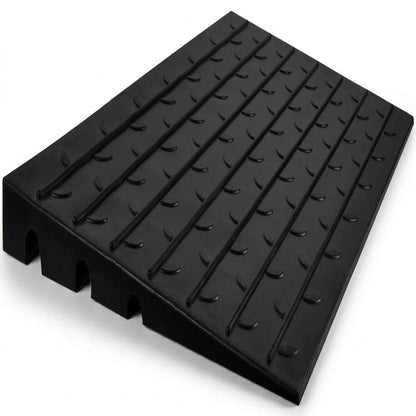 Pyle 2.5" Rise Rubber Threshold Ramp – Heavy-Duty, Easy To Install, Non-Slip Doorway Ramp For Wheelchairs, Scooters, And Strollers  (Black)