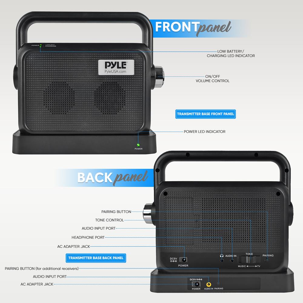 product image number 2 for Pyle Wireless & Portable Bed-Side Tv Speaker