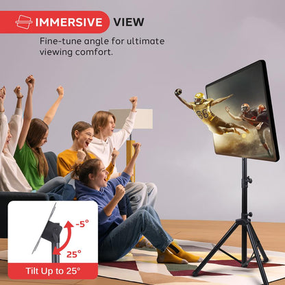 Portable TV Tripod Stand, Adjustable Height, Steel Alloy, 32" Max