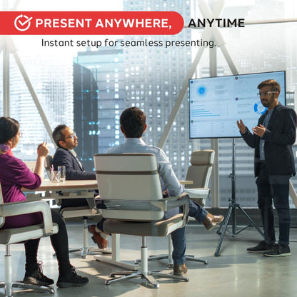 Portable TV Tripod Stand, Adjustable Height, Steel Alloy, 32" Max