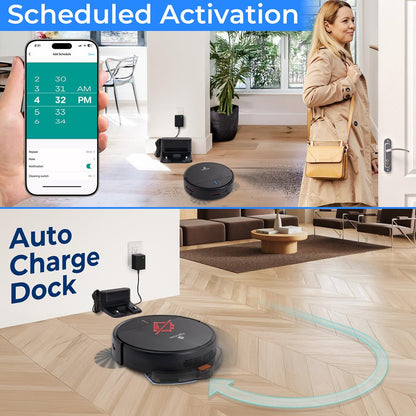 Robot Vacuum & Mop Combo, App Control, 700Pa Suction, Multi-Surface