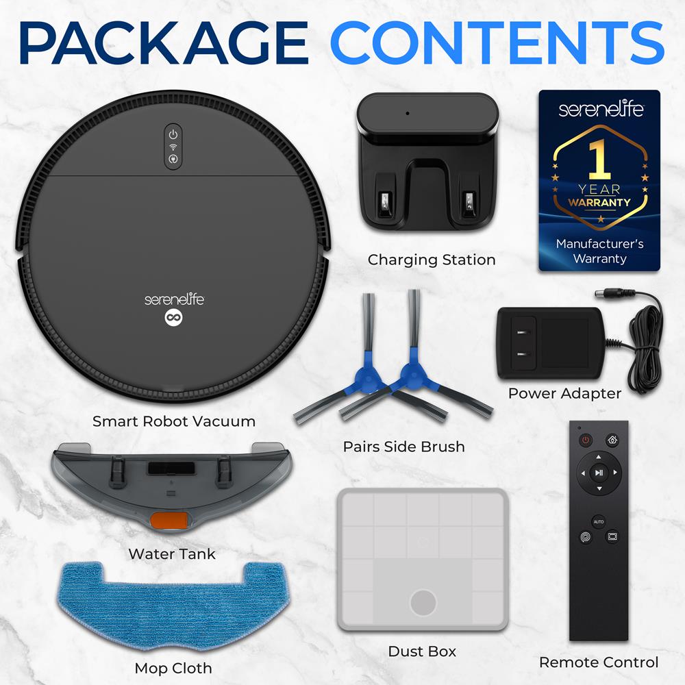SereneLife Smart Robot Vacuum and Mop Combo - Thumbnail 3
