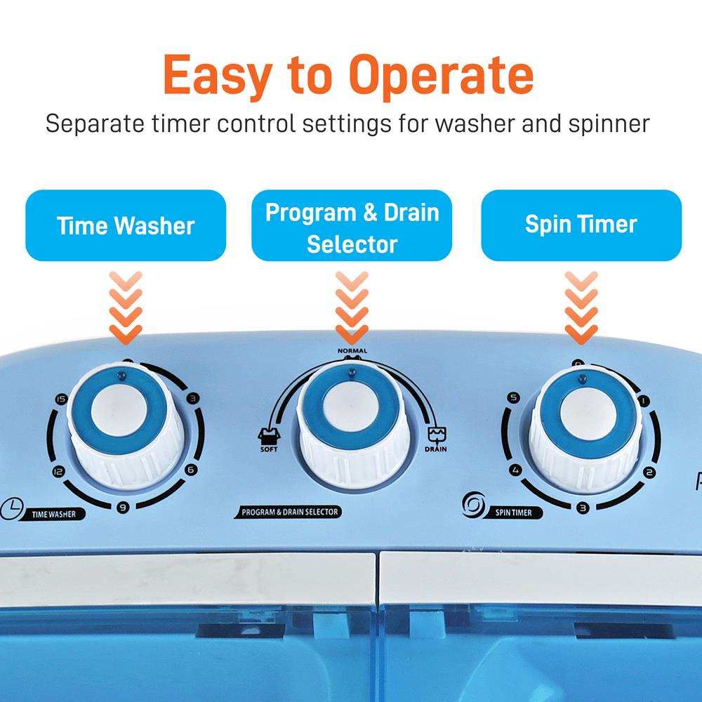 Portable 2-in-1 Washer & Dryer, Energy Efficient, Top-Loading
