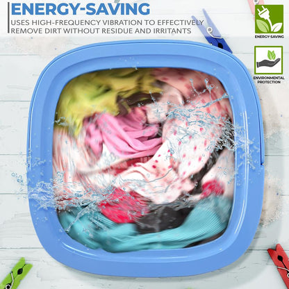 Portable Foldable Washing Machine, Energy-Saving, Semi-Auto, Blue