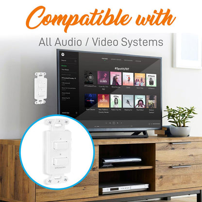 In-Wall Speaker Selector Switch 120W Push Button 3 Configurations