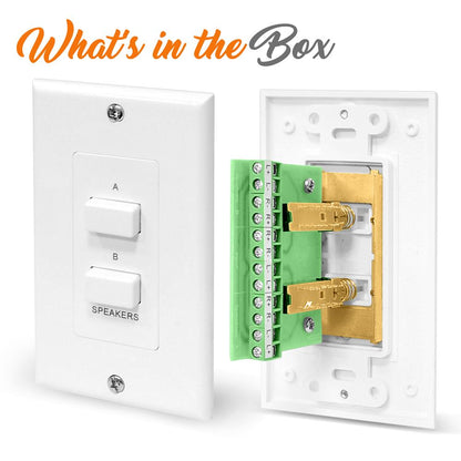In-Wall Speaker Selector Switch 120W Push Button 3 Configurations