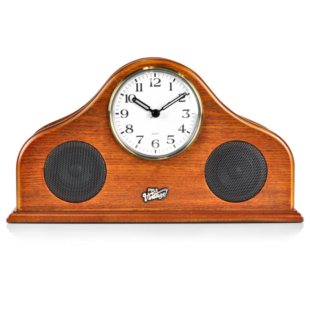 product image number 2 for Pyle Vintage Style Bluetooth Clock Speaker