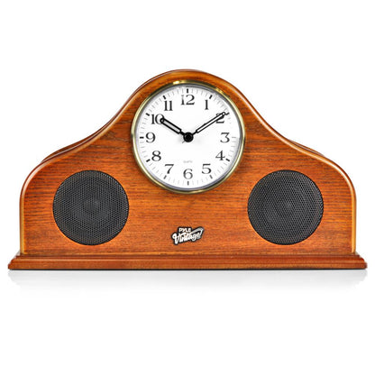 product image number 2 for Pyle Vintage Style Bluetooth Clock Speaker