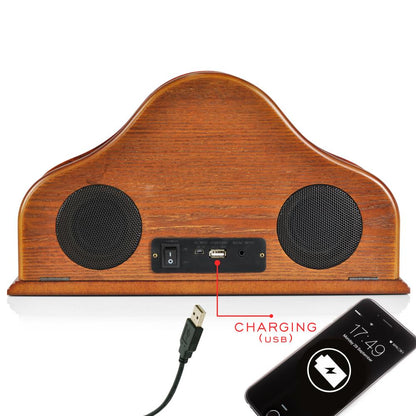 product image number 3 for Pyle Vintage Style Bluetooth Clock Speaker