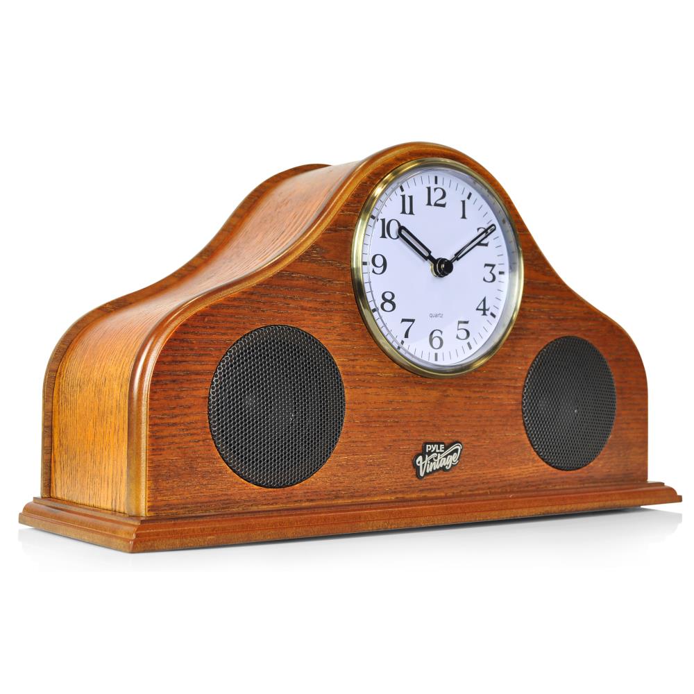 Vintage Clock Bluetooth Speaker - Handcrafted Birchwood, 25W, Brown - Thumbnail 2