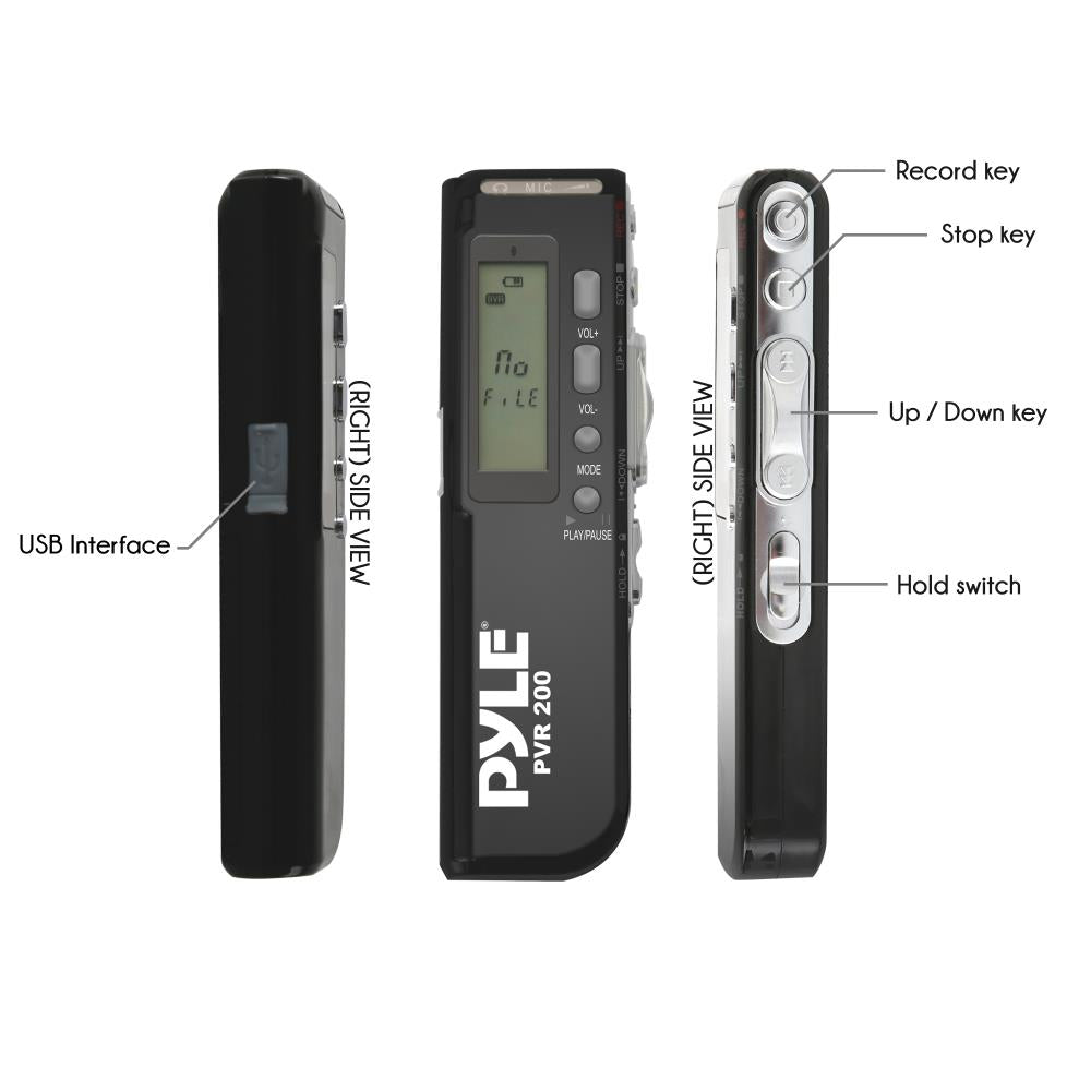 Digital Voice Recorder 272hr Recording 4GB Memory LCD Display – Pyle USA
