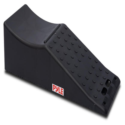 Pyle Heavy Duty Vehicle Ramp – 20,000 Lbs Capacity, 5.5" Lift Height, Portable And Durable Design For Trucks, Suvs, Rvs, And Tandem-Wheel Vehicles (Black)