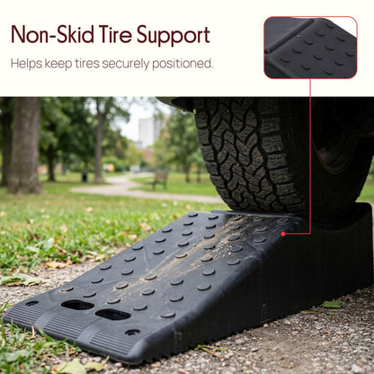 Pyle Heavy Duty Vehicle Ramp – 20,000 Lbs Capacity, 5.5" Lift Height, Portable And Durable Design For Trucks, Suvs, Rvs, And Tandem-Wheel Vehicles (Black)