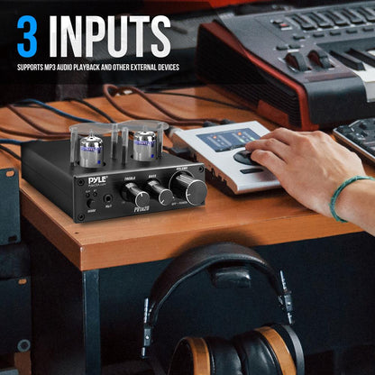 Bluetooth Tube Amplifier 600W Power Dual Vacuum Tubes Aluminum