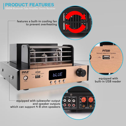 Wireless Bt Tube Amplifier Stereo Receiv
