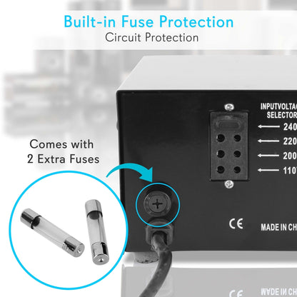 500W Voltage Converter Transformer, USB Port, Metal Housing, Compact