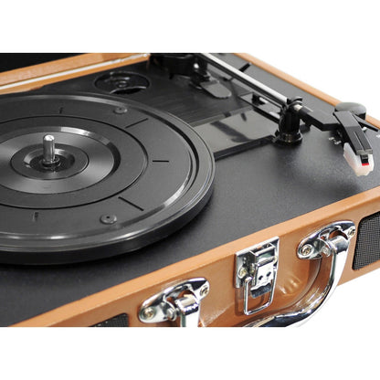 Portable Turntable System, Vinyl to MP3, 3 Speeds, USB, Rechargeable