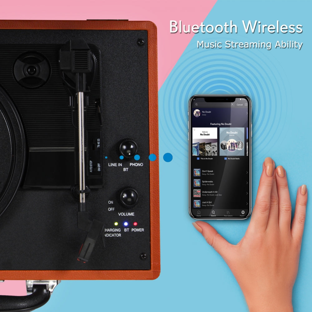 product image number 5 for Pyle Portable Record Player Turntable