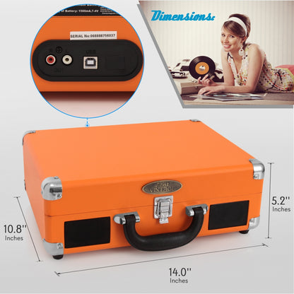 product image number 3 for Pyle Portable Record Player Turntable