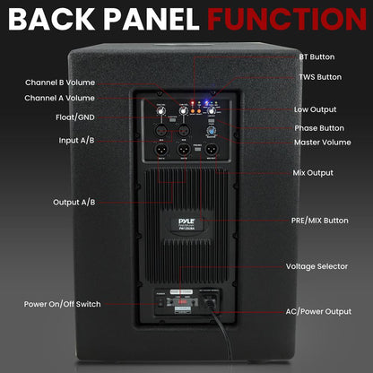 12" 1600W Subwoofer System, Louder Bass, DSP Processor, Wooden Enclosure