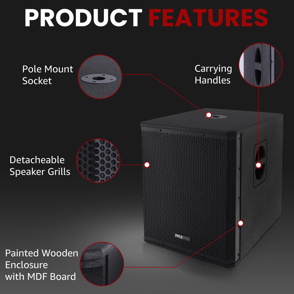 12" 1600W Subwoofer System, Louder Bass, DSP Processor, Wooden Enclosure - Thumbnail 4