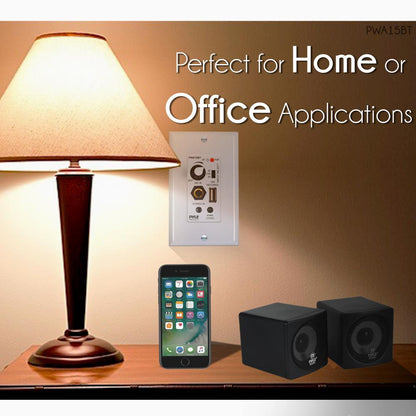 Wireless In-Wall Audio Receiver 100W Amp USB/Aux Inputs White