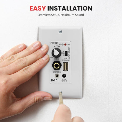 Wireless In-Wall Audio Receiver 100W Amp USB/Aux Inputs White