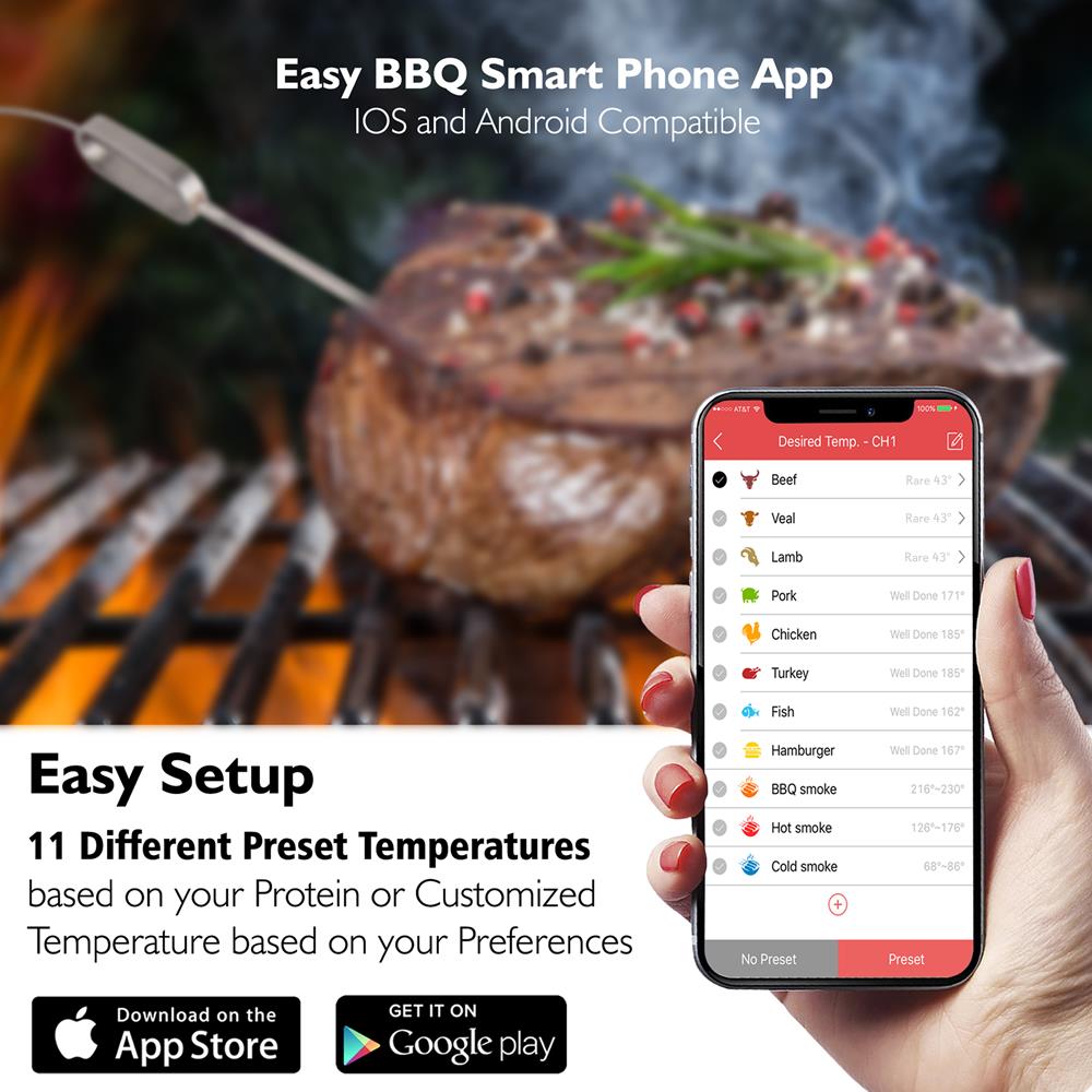 product image number 4 for NutriChef Bluetooth Wireless Bbq Digital Thermomet