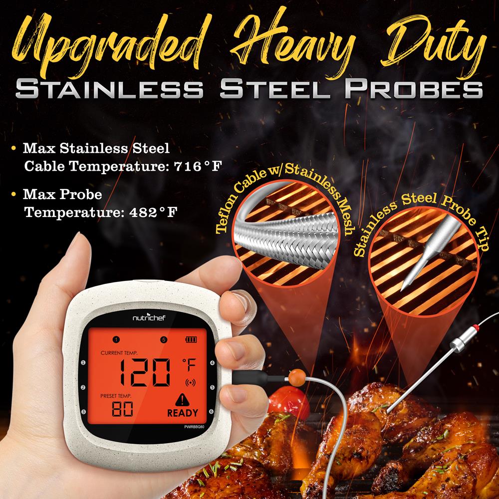 Bluetooth Meat Thermometer with 6 Probes and 400 Ft Range - Thumbnail 2