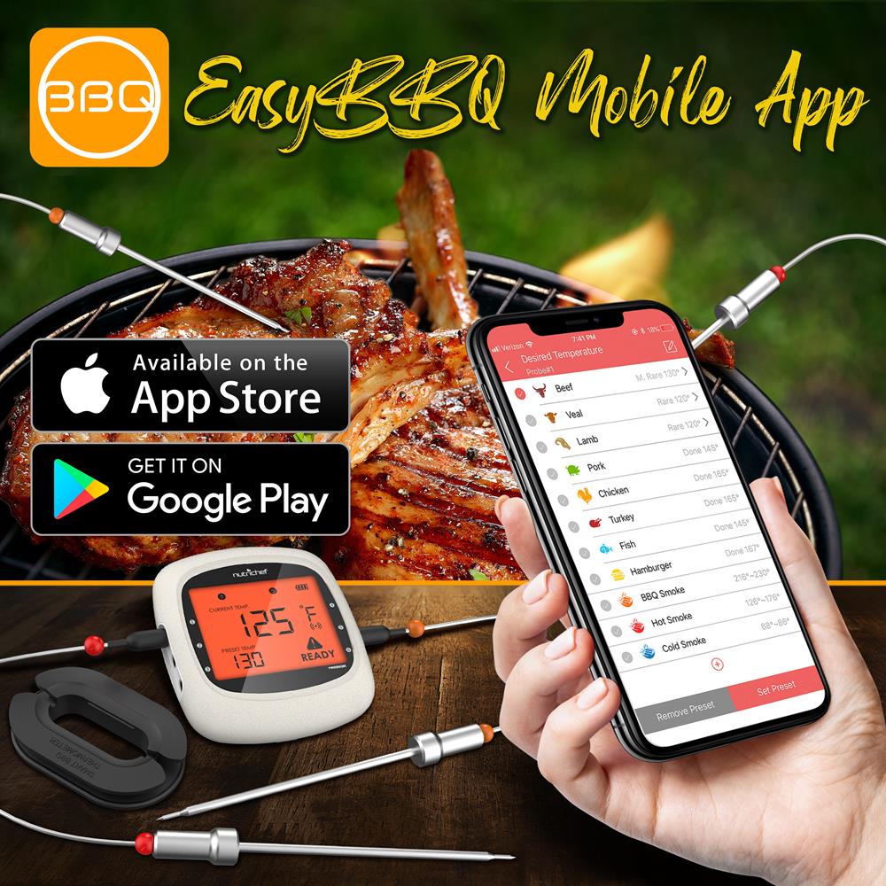 Bluetooth Meat Thermometer with 6 Probes and 400 Ft Range - Thumbnail 4