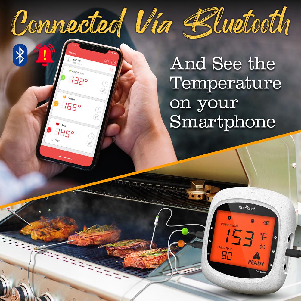 Bluetooth Meat Thermometer with 6 Probes and 400 Ft Range - Thumbnail 3