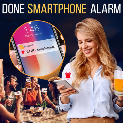 Bluetooth BBQ Thermometer, Accurate Temp Probes, LCD Display, Stainless Steel