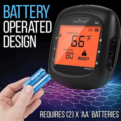 Bluetooth BBQ Thermometer, Accurate Temp Probes, LCD Display, Stainless Steel